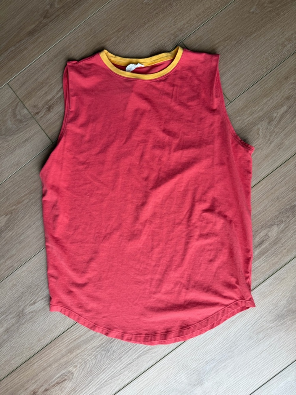 lululemon athletica Coral Tank Top with Yellow Trim